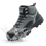 Xyldra Waterproof Steel Toe Boots for Men Wide Width Slip Resistant Work Shoes Lightweight Non Slip Safety Sneakers Construction Composite Toe Working Footwear （grey 43）