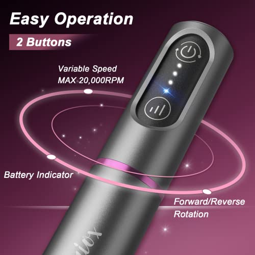 Auriox Electric Cordless Nail Drill Kit, Professional Rechargeable Nail File Portable E Filer Drill For Nails With Ceramic Nail Bit, Manicure Pedicure Set For Acrylic Nails, Gel, Grinder #TOP2