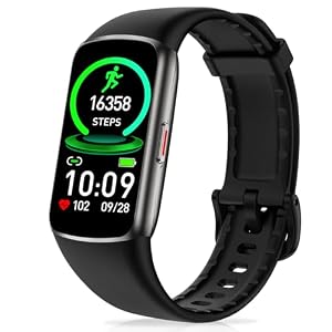 Zeacool Fitness Tracker with 24/7 Heart Rate, Blood Oxygen Sleep Monitor, 123 Sports Modes Calories Smart Watch, IP68 Waterproof Step Counter Activity Trackers Health Pedometer for Women Men (Black)