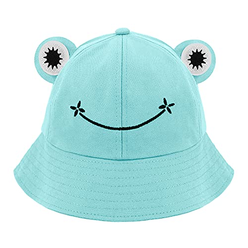 Chapeau de pêcheur grenouille adulte rigolo pliable en coton pour plage et été