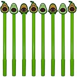Maydahui 12 PCS Avocado Gel Pen Cute Fruit Pens Cartoon Expression Style Black Ink for School Office Home