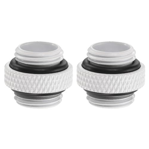 sourcing map 2 adattatori di raffreddamento ad acqua G1/4 filettatura maschio a maschio, mini estensori in rame raffreddato ad acqua, raccordo a compressione con O-ring per computer PC sistema di