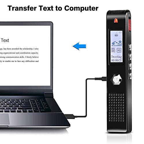 Seanme 2019 New Version Transcribe Voice Recorder, Digital Voice Sound Recorder, 32GB Large USB Voice Recorder, MP3 Player, Noise Reduction, Multi-connectors Dictaphone for Lectures, Meetings - Thumbnail 4