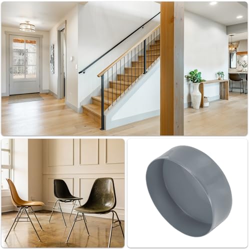Image of uxcell 2pcs Rubber End Caps 150mm(5 15 /16 Inch) ID x 80mm(3 1 /8 Inch) H Vinyl Round Tube Bolt Cap Cover Screw Thread Protectors Light Gray
