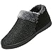 Mishansha Männer Memory Schaum Hausschuhe Plüsch Pantoffeln Dame Winter Wärme Hausschuhe Unisex Weiche Gemütlich für Indoor & Outdoor Slippers, Unisex Schwarz 46