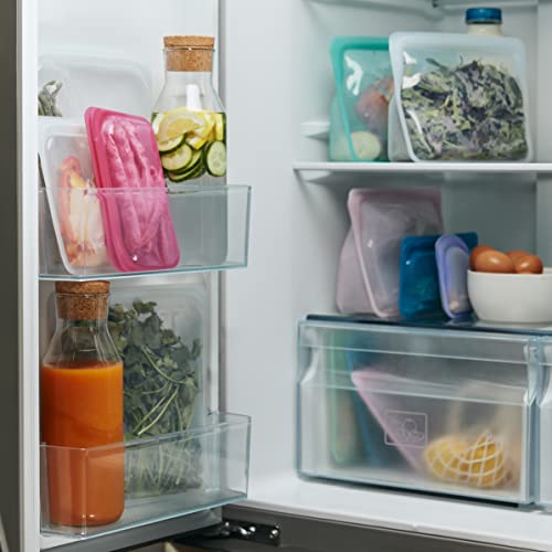 Stasher Silicone Reusable Storage Bag, Sandwich (Aqua) | Food Meal Prep Storage Container | Lunch, Travel, Makeup, Gym Bag | Freezer, Oven, Microwave, Dishwasher Safe, Leakproof #TOP5
