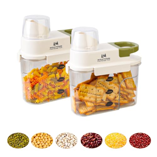 Contenedor de almacenamiento de arroz sellado, contenedor de almacenamiento de granos secos, dispensador de arroz sin BPA con gran puerto de vertido, mango portátil utilizado para granos, azúcar,