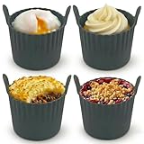MAGLA Air Fryer Egg Poacher Ramekins (Pack of 4) Silicone Moulds for Yorkshire Puddings, Muffin Cases & Cupcake Cases. Compatible with Ninja Air Fryer, Microwave Ovens and Air Fryer Liners etc.