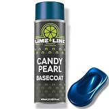 LiME LiNE Candy Pearl Basecoat Aerosol Spray Paint - Automotive Custom Car Paint for Pro Results - No Spray Gun Needed (Bright Blue)