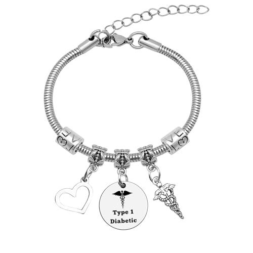 Mwphuy Medical Alert ID Bracelets for Women Type 1 Diabetic Gifts Inspirational for Women Diabetes Awareness Gifts Diabetes Doctor Specialist Endocrinology Gift Medical Alert Emergency Bracelet