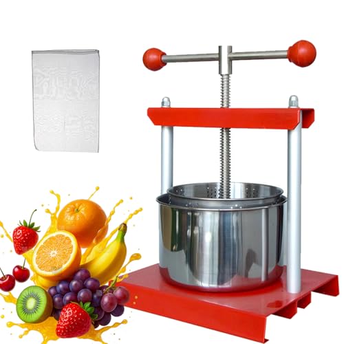 Exprimidor manual de vino, prensa de queso de frutas para uva, verduras, jugo casero, hierbas tintadas, aceite de oliva, fabricación de miel, incluye bolsa de filtro