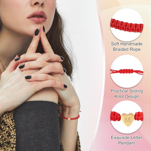 Pulsera ajustable inicial con cuerda trenzada para mujer y hombre miniatura 3