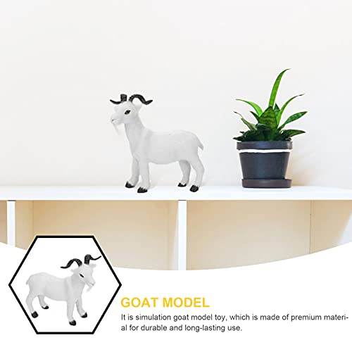Amosfun Weiße Ziege Figur Handwerk Simulierte Ziege Figur Sammeln Miniatur Land Bauernhof Tiere für Wissenschaft… – Bild 8