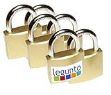 legunto® 6 Vorhängeschlösser – ein Schlüssel für alle - praktisch und sicher - 36 weitere Ersatzschlüssel, passend für jedes der gleichschließenden Schlösser