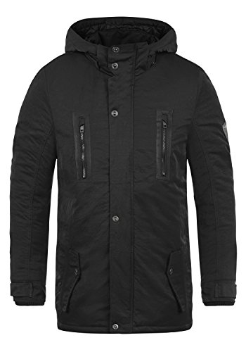 !Solid Daemon Parka Abrigo Chaqueta De Invierno para Hombre con Cuello Alto, tamaño:L, Color:Black (9000)