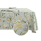 HOMOHEINI Square Table Cloth,100% Waterproof Tablecloth Oil Proof Spill Proof Vinyl Table Cloth, Wipe Clean Plastic Table Cover for Dining, Camping, Indoor and Outdoor 54' x 54',Leaves