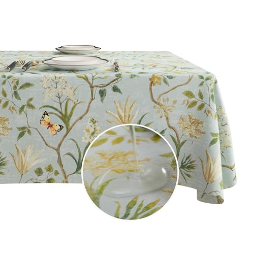 Rectangle Table Cloth,100% Waterproof Tablecloth Oil Proof Spill Proof Vinyl Table Cloth, Wipe Clean Plastic Table Cover for Dining, Camping, Indoor and Outdoor 52″ x 70″,Leaves