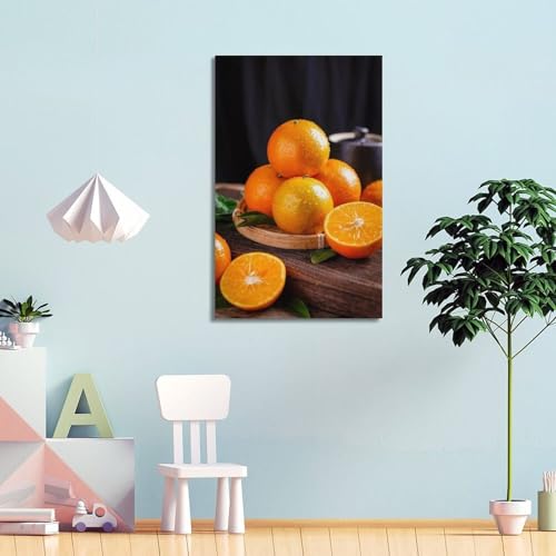 Poster mural moderne de mandarines et oranges ZHOUKEG grand format suspendu