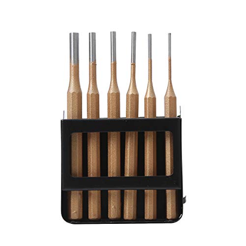 TOPWAY Pin Punch Set Heavy Duty 6PCs Drift Punch Set 2mm / 3mm / 4mm / 5mm / 6mm / 8mm, for Installation and Removal of Pins 405050
