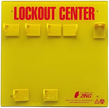 Zing Green Products 7113E RecycLockout 3-Padlock Lockout Tagout Board Station, Unstocked, 11 x 11 x 1.75 Inch