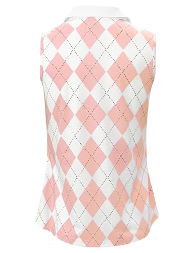 Image of BGOWATU Women's Sleeveless Golf Polo Shirts Collared V Neck Tennis Tank Tops UPF 50+ Quick Dry Lightweight