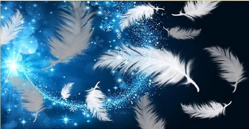 Peinture diamant adulte DIY plume et flocon pour sublimer le mur du salon
