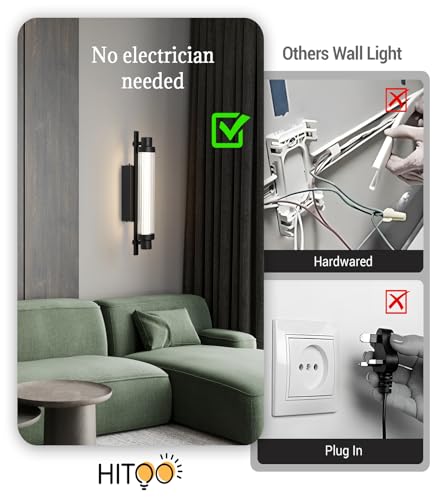 Image of Battery Operated Wall Sconce Set of Two,Rechargeable Wall Sconce 12000mAh Wireless Wall Sconces Not Hardwired Battery Wall Light Dimmable Wall Lighting for Bedroom Livingroom Hallway(Black)