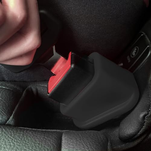 2 Stück Auto Gurtschloss Halterung, Auto Sicherheitsgurthalter, Abschnallschutz fürs Autozubehör, Sicherheitsgurt Halter für einfaches Anschnallen, Schwarz