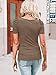 Womens Scoop Neck Summer T Shirt Ruched Short Sleeves Plain Blouse Tops Khaki