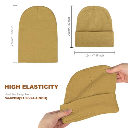 Image of Rosoz Unisex Beanie Winter Knitted Skull Cuffed Soft Warm Hat for Men /Women Slouchy Ski Watch Cap