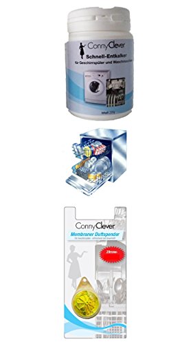 Preisvergleich Produktbild Geschirrspülerzubehör / Entkalker für Geschirrspüler und Waschmaschinen / Befreit das Gerät von gefährlichen Kalkablagerungen + 2 Duftspender mit Zitronenduft