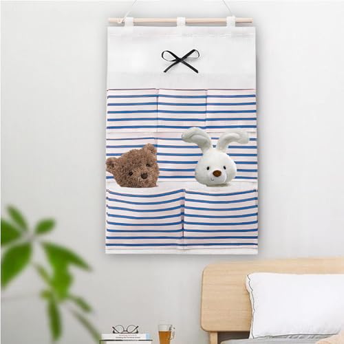 YILANJIN Over The Door Storage Bag, 2Pcs Wall Hanging Storage Bags, with 8 Pockets and 6 Pockets, Waterproof Wall Mount Organizer, Storage Pockets for Bathroom Bedroom Closet Wardrobe - Image 5