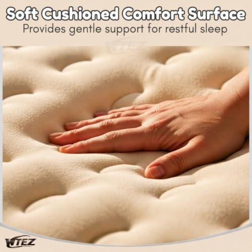 Image of Inflatable Air Mattress Double Bed with Built-in Electric Pump, Queen Air Bed, Foldable Portable Waterproof Sleeping Mattress for Home, Camping, Travel & Guests, 1 Year Warranty