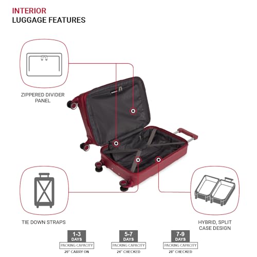 SwissGear 8090 Hardside Expandable Luggage with Spinner Wheels, Burgundy, 3-Piece Set (20/24/28)4