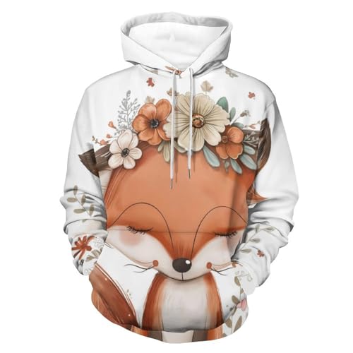 Hoodie manches longues renard fleur papillon résistant au froid taille S