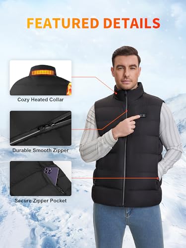 Image of Rrtizan Heated Vest for Men, Waterproof & Windproof, Includes Battery Electric Men Heated Vest for Outdoor Work, Walking dog