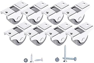 (Pack of 8) 25 mm Small Wheel Castors Rubber Casters Castors for Furniture Non-Swivel Small Wheels Non-Plastic Appliance & Equipment Small Wheel Castors Screws Included Casters Set (8, 25mm / 20kg)