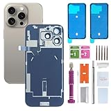 Back Glass Replacement for iPhone 16 Pro Max(6.9 inches,Natural Titanium) Integrated Glass & Wireless Charging Repair Tools are Included