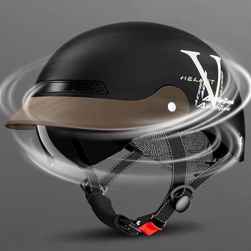Casco de moto abierto con visera solar ligera para cruiser y scooter 6
