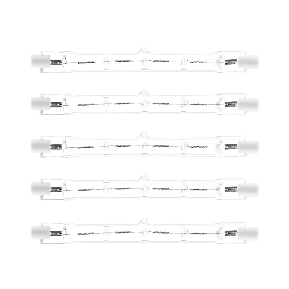 NCC-Licht 5 x Eco Halogen Leuchtmittel 160 Watt Halogenstab R7s 118mm, Arbeitsleuchten und Stehleuchten, ersetzt 200 Watt Glühbirne
