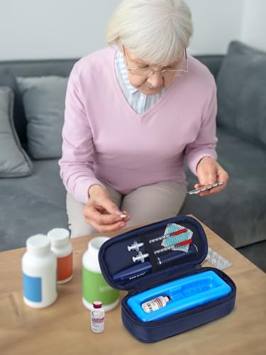 youshares insulin vials cooler travel case - tsa approved diabetic medication vial cooling bag with protective ice brick refrigerated diabetes supplies organizer small bottle carrying storage