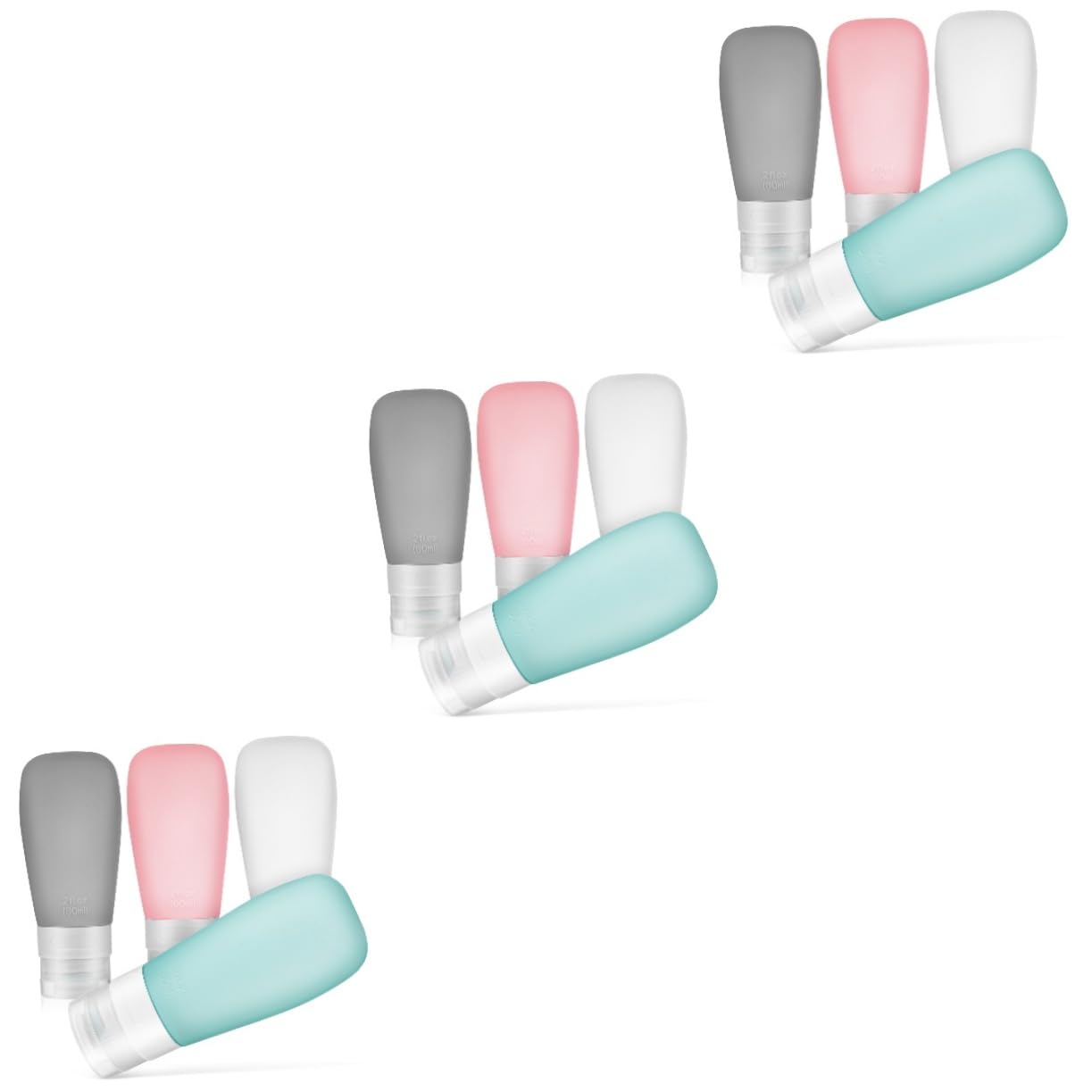 FRCOLOR 3 Set Di Flaconi Per Articoli Da Toeletta Da Viaggio Comprimibili Flaconi Per Shampoo Contenitori Per Imballaggio Portatili Da Viaggio 4 Pezzi*3