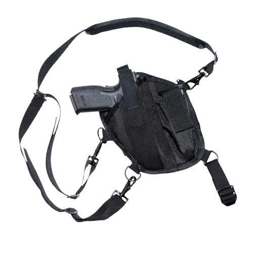 Crossfire The Kodiak Semi-Auto Chest Mounted Shoulder Holster for Men & Women - Durable Stable Comfortable Adjustable Right-Handed Semi Automatic Pistol Holster with Magazine Pouch - 4" Full Frame - Crossfire