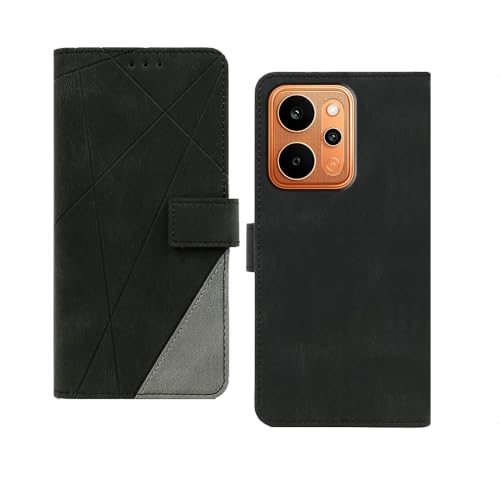 Image of amazon basics Realme P4 Power 5G Flip Cover | Card Pockets Wallet & Stand | Flip Cover for Realme P4 Power 5G (Black with Grey)