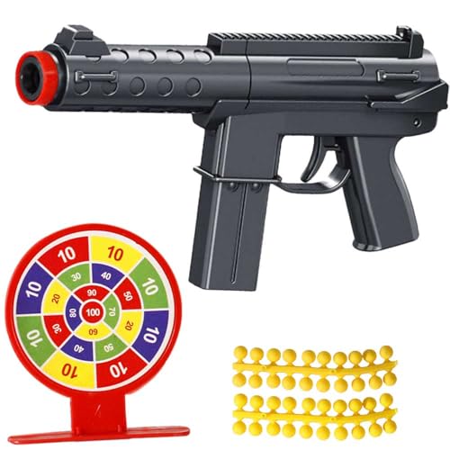 Zonzxcv Mini Soft Bullet Gun Toy With Target - Plastic Fidget Toy for Shooting Game - Educational Prop With Realistic Nerf Design (TEC-9)