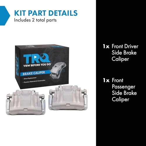 Image of TRQ Front Brake Caliper Set Zinc Coated Brackets Compatible with 2012-2020 Chrysler 300 Dodge Challenger Charger