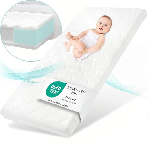 Sun Garden Matelas Bébé, Matelas Enfant 60x120 cm avec Bord Stabl...