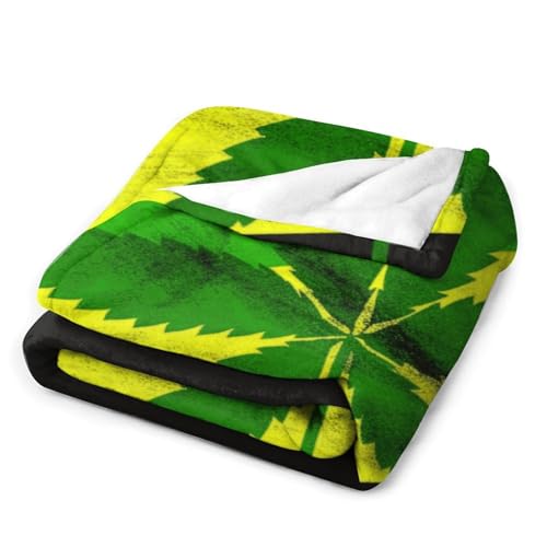 Couverture douce en flanelle supérieure motif feuilles 101cm