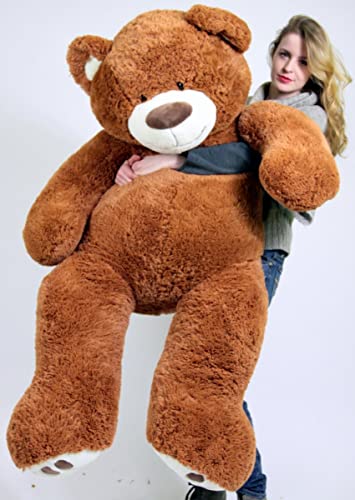 Big Plush Jumbo Teddy Bear In Big Box Fully Stuffed & Ready To Hug - Huge 5-Foot Soft Plush Brown Teddybear - Luxury Giant Stuffed Animal - Oso De Peluche- Send Big Teddy Bear To Show You Really Care #TOP10