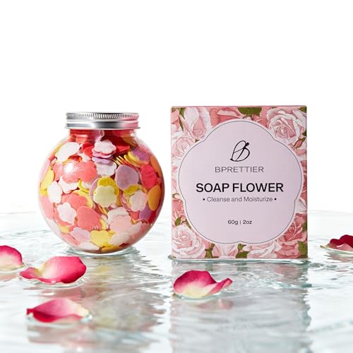 BPRETTIER Colorful Soap Flowers Petals for Pedicure and Manicure, Quick Dissolve, Nice Smell, Deep Cleasing and Moisturizing, Gift Packaging Perfect for Girls Nail Spa Party Foot Soak (Ball Shape)